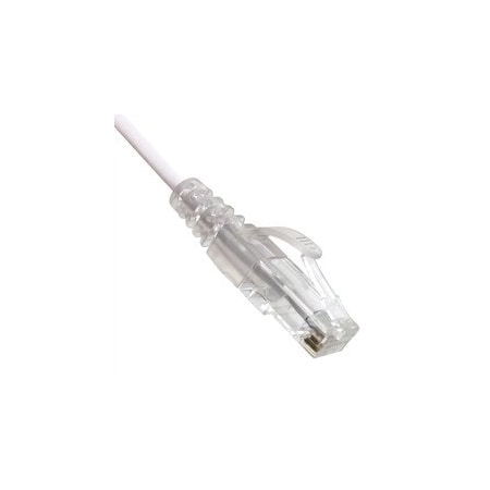 Cable Wholesale Slim Cat6a White Copper Ethernet Cable, 10 Gigabit, 500 MHz, Snagless/Molded Boot, POE 13X6-69114